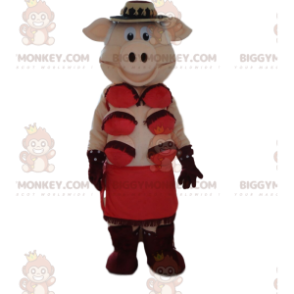Kostým maskota kabaretního prasete BIGGYMONKEY™, kabaretní maškarní kostým - Prase maskoti - BiggyMonkey.com