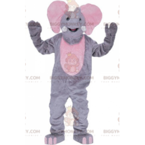 Giant Gray and Pink Elephant BIGGYMONKEY™ Mascot Costume -