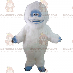 BIGGYMONKEY™ Costume mascotte Yeti bianco e blu, molto peloso e