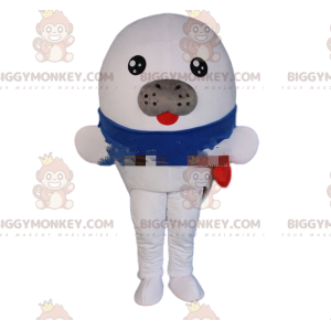 Traje de mascote de leão-marinho branco BIGGYMONKEY™, traje de