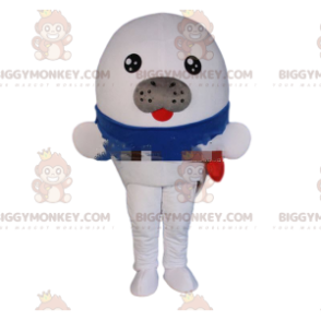 BIGGYMONKEY™ Disfraz de mascota de león marino blanco, disfraz