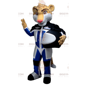 Costume de mascotte BIGGYMONKEY™ de tigre de léopard en tenue