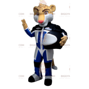 BIGGYMONKEY™ Mascottekostuum Luipaard Tijger In Pilotenoutfit - Mascottes van de tijger - BIGGYMONKEY_01245 - BiggyMonkey.com