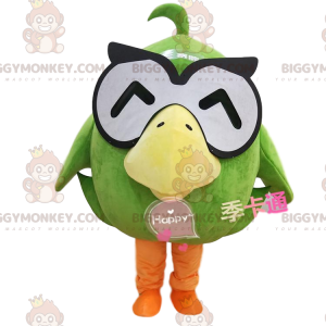 BIGGYMONKEY™ costume mascotte grande anatra verde con occhiali