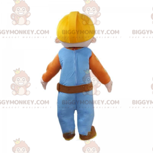 BIGGYMONKEY™ Μασκότ Κοστούμι άντρα, εργάτη με σκληρό καπέλο και φόρμες - Μασκότ διάσημων χαρακτήρων - BiggyMonkey.com