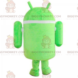 Στολή μασκότ BIGGYMONKEY™ Android, πράσινο και λευκό ρομπότ