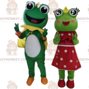 2 BIGGYMONKEY™s Maskottchen aus Fröschen, Prinz und Prinzessin