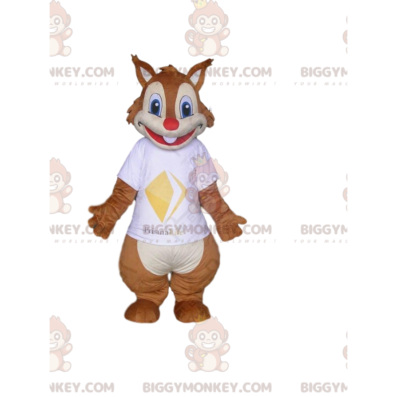 Kostium maskotki BIGGYMONKEY™ brązowo-biała wiewiórka, kostium Kostium maskotki BIGGYMONKEY™ brązowo-biała wiewiórka, kostium