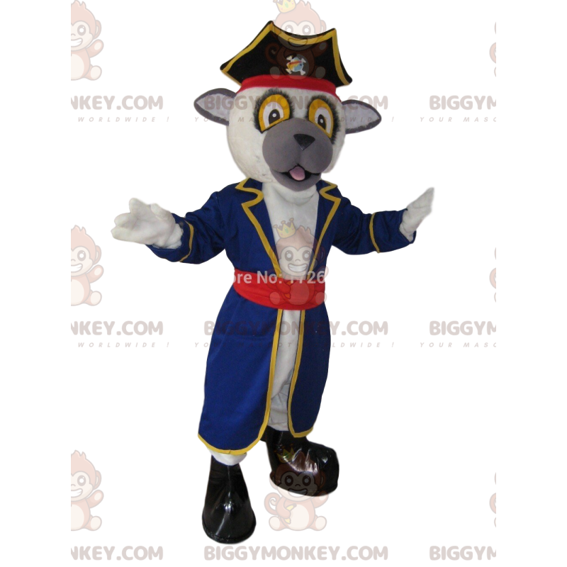 BIGGYMONKEY™ mascot costume of dog in pirate outfit, pirate