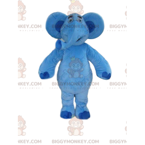 Blue Elephant BIGGYMONKEY™ Mascot Costume, Big Plush Pachyderm