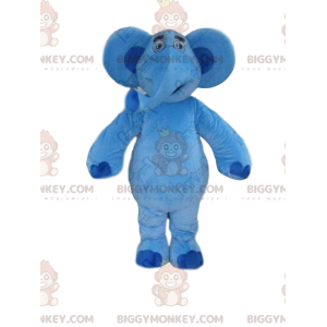 Στολή μασκότ Blue Elephant BIGGYMONKEY™, μεγάλη βελούδινη στολή