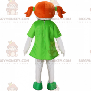 Kostým dívčího maskota BIGGYMONKEY™ zrzka, dětský kostým s copánky - Chlapci a dívky maskoti - BiggyMonkey.com