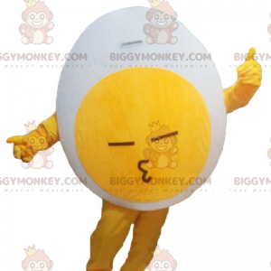 Riesiges gelbes und weißes Ei BIGGYMONKEY™ Maskottchen-Kostüm
