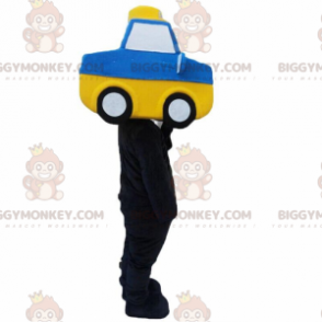 Costume da mascotte BIGGYMONKEY™ auto blu e giallo, costume da