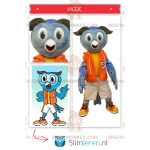 Costume de mascotte BIGGYMONKEY™ de hibou habillé en tenue de