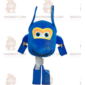 Costume de mascotte BIGGYMONKEY™ d'avion bleu géant, costume de