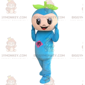 Costume de mascotte BIGGYMONKEY™ de bonhomme bleu, costume de