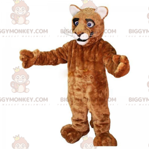 BIGGYMONKEY™ maskotdräkt puma, brun puma, plysch kattdräkt -
