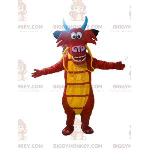 BIGGYMONKEY™ mascottekostuum van Mushu, de beroemde rode en
