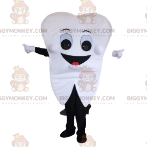 Traje de mascote BIGGYMONKEY™ de dente branco gigante, fantasia