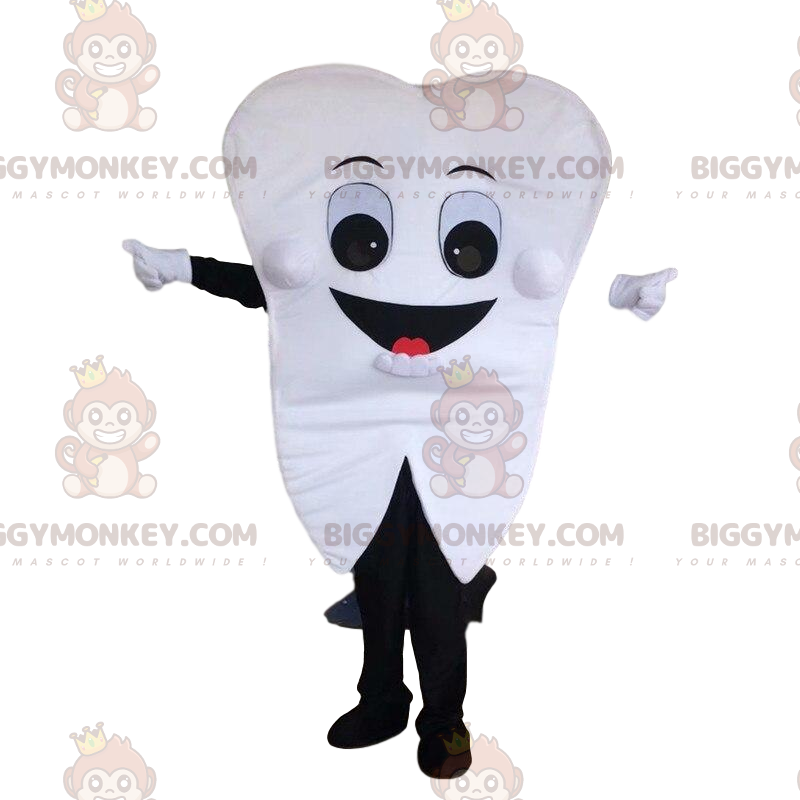 Costume de mascotte BIGGYMONKEY™ de dent blanche géante Costume de mascotte BIGGYMONKEY™ de dent blanche géante