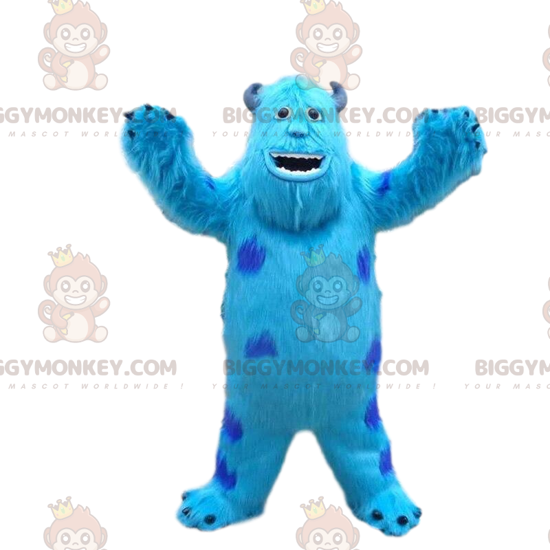 BIGGYMONKEY™ mascot costume of Sully, the famous blue monster