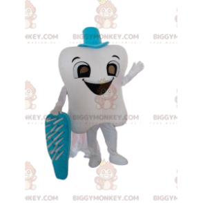 BIGGYMONKEY™ Mascot Costume Giant White Tooth With Blue