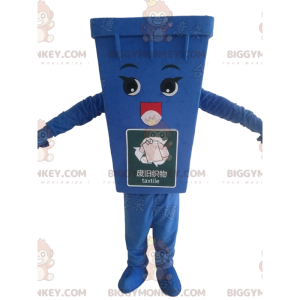 Blauer Müllcontainer BIGGYMONKEY™ Maskottchen-Kostüm, Blauer