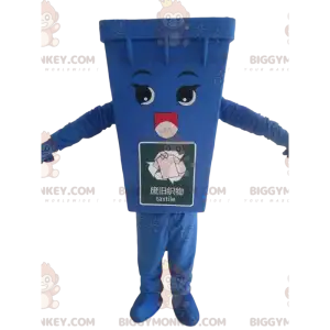 Blue Dumpster BIGGYMONKEY™ Mascot Costume, Blue Dumpster