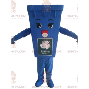 Costume da mascotte del cassonetto blu BIGGYMONKEY™, costume da