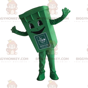 Costume de mascotte BIGGYMONKEY™ de poubelle verte, costume de