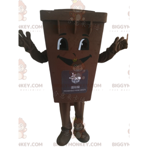 Brauner Mülleimer BIGGYMONKEY™ Maskottchen-Kostüm