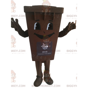 Traje de mascote marrom da lixeira BIGGYMONKEY™, fantasia de