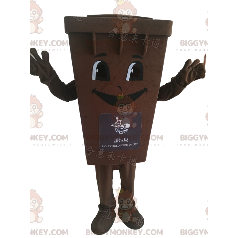 Bombardeo vendaje Quizás Cubo de basura marrón BIGGYMONKEY™ Disfraz de Tamaño L (175-180 CM)
