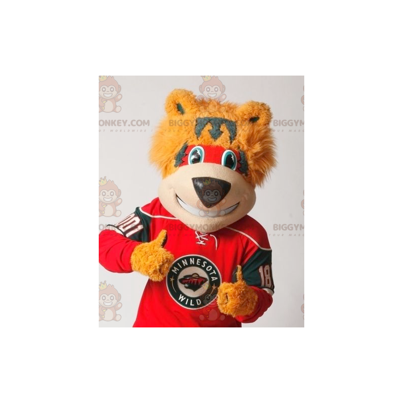 Costume da mascotte BIGGYMONKEY™ con orso grigio e rosso Costume da mascotte BIGGYMONKEY™ con orso grigio e rosso