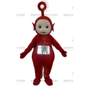 BIGGYMONKEY™ maskotdräkt av Po, den berömda röda utomjordingen