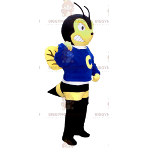 Στολή μασκότ BIGGYMONKEY™ με επιθετική κίτρινη και μαύρη σφήκα