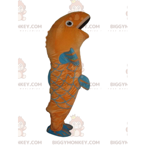 Orange and blue fish BIGGYMONKEY™ mascot costume, giant carp