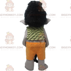 Harmaan peikon BIGGYMONKEY™ maskottiasu, jossa on mustat
