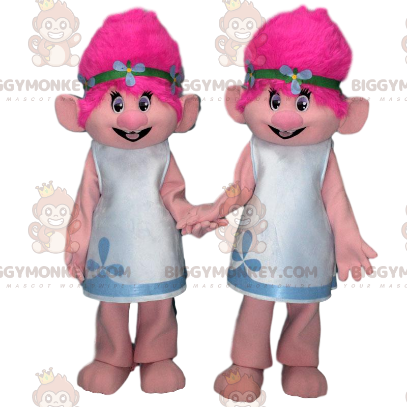 trollenmascotte BIGGYMONKEY™s met roze haar, trollenkostuums - trollenmascotte BIGGYMONKEY™s met roze haar, trollenkostuums -