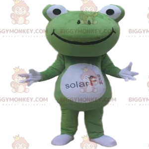 Costume de mascotte BIGGYMONKEY™ de grenouille verte et blanc