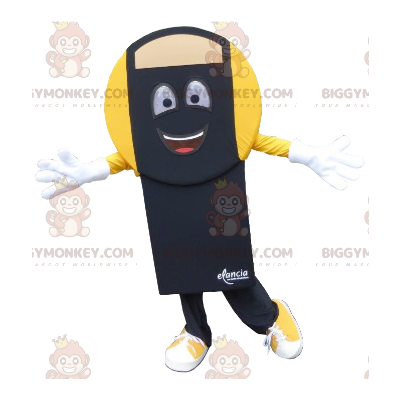 Kostým maskota BIGGYMONKEY™ v černé a žluté stupnici –