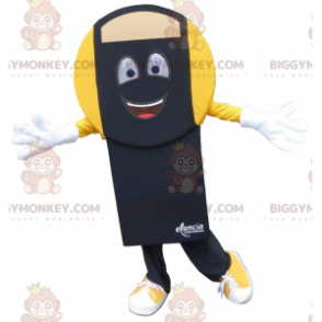 Kostým maskota BIGGYMONKEY™ v černé a žluté stupnici –