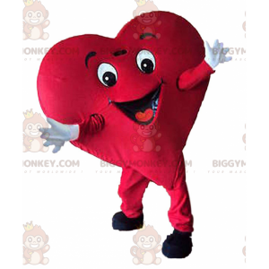 BIGGYMONKEY™ mascot costume of giant red heart, romantic and