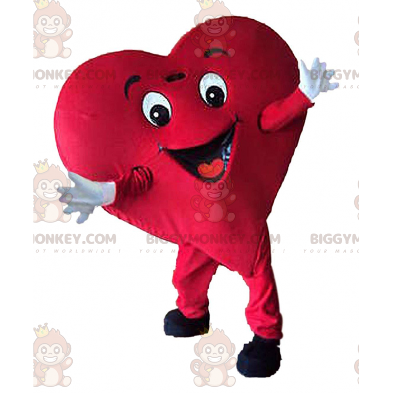 BIGGYMONKEY™ maskotkostume af kæmpe rødt hjerte, romantisk og