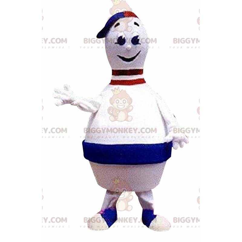 Kostým maskota BIGGYMONKEY™ v bílé a modré barvě –