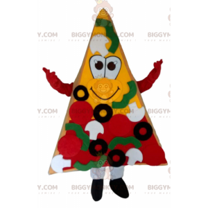 Giant pizza slice BIGGYMONKEY™ mascot costume, pizzeria costume