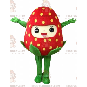 Costume de mascotte BIGGYMONKEY™ de fraise rouge géante
