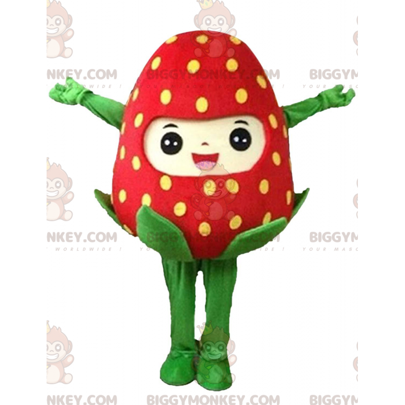 Costume de mascotte BIGGYMONKEY™ de fraise rouge géante