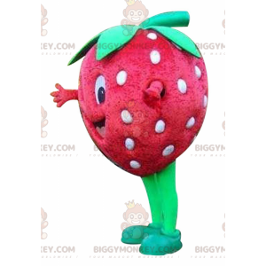 Jätteröd jordgubbe BIGGYMONKEY™ maskotdräkt, jordgubbsdräkt -